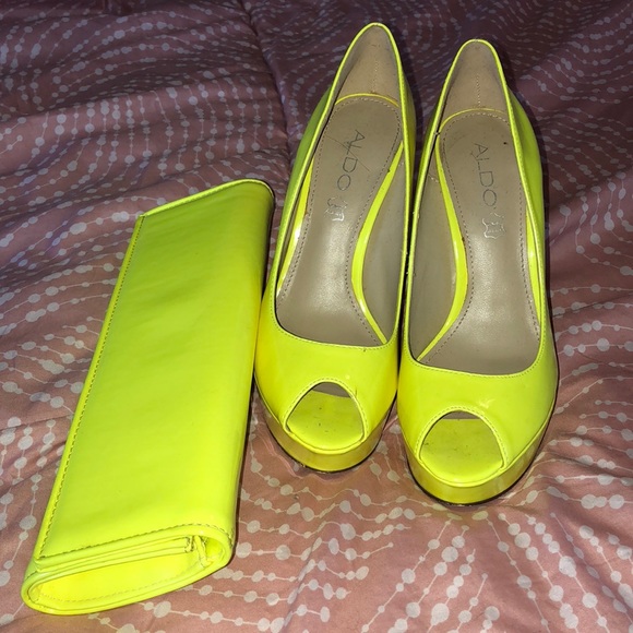 aldo neon yellow shoes